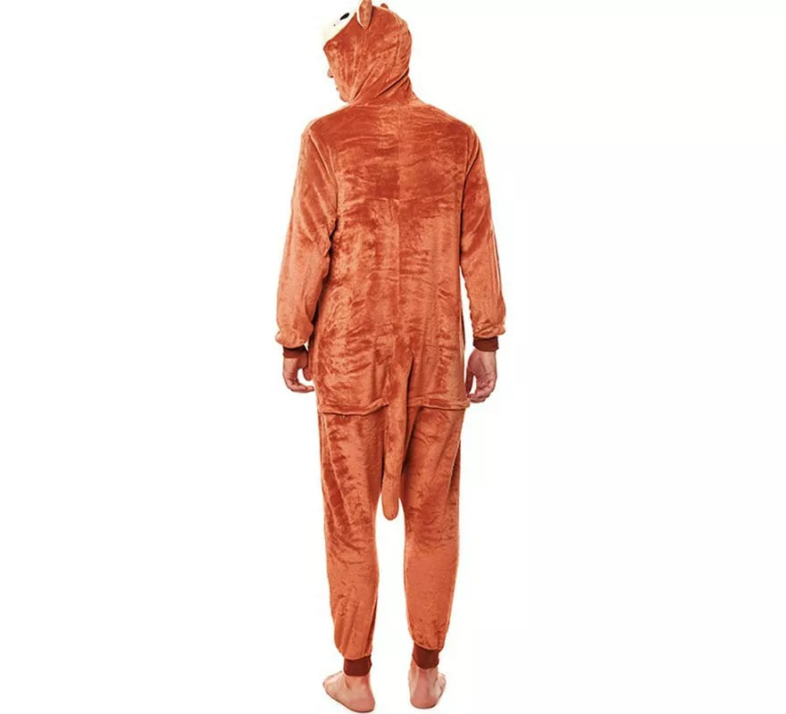 Translation missing: es.Disfraz de Pijama Mono marrón con orejas para adultos