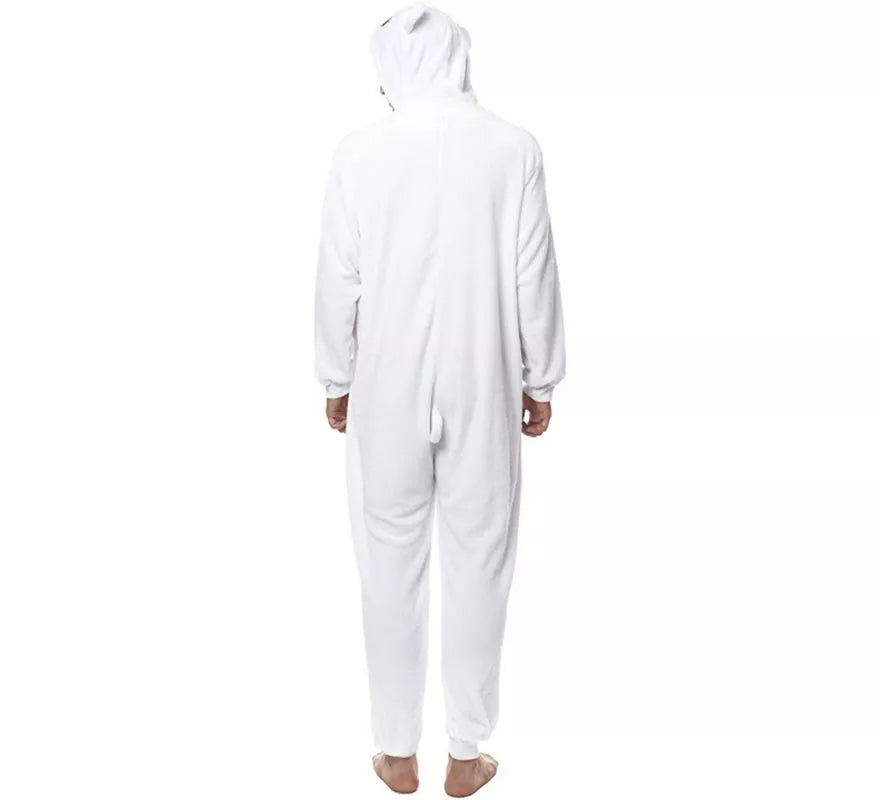 Translation missing: es.Disfraz de Pijama Oso blanco con orejas para adultos
