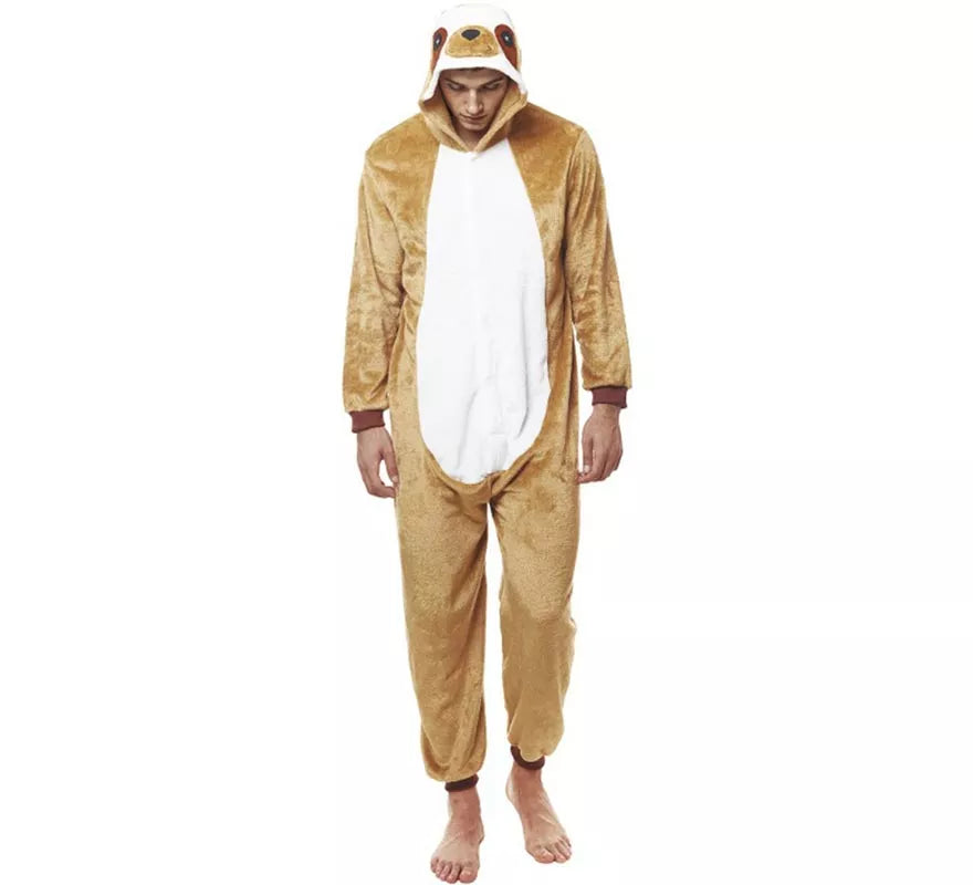 Translation missing: es.Disfraz de Pijama Perezoso marrón claro para adultos