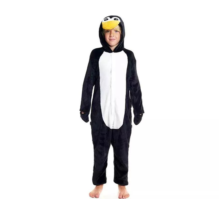 Translation missing: es.Disfraz de Pijama Pingüino con capucha y pico para niño