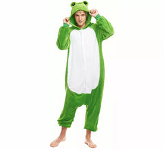 Disfraz de Pijama Rana verde con ojos para adultos