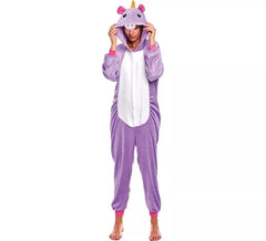 Disfraz de Pijama Unicornio lila y blanco para adultos