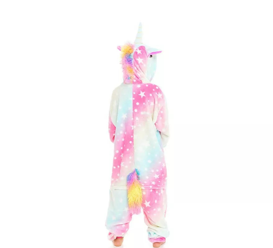 Translation missing: es.Disfraz de Pijama Unicornio multicolor con capucha para niño