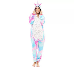 Disfraz de Pijama Unicornio rosa y azul para adultos