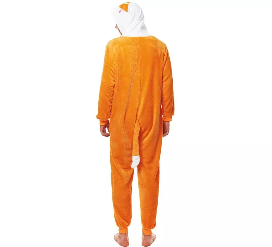 Translation missing: es.Disfraz de Pijama Zorro naranja y blanco para adultos
