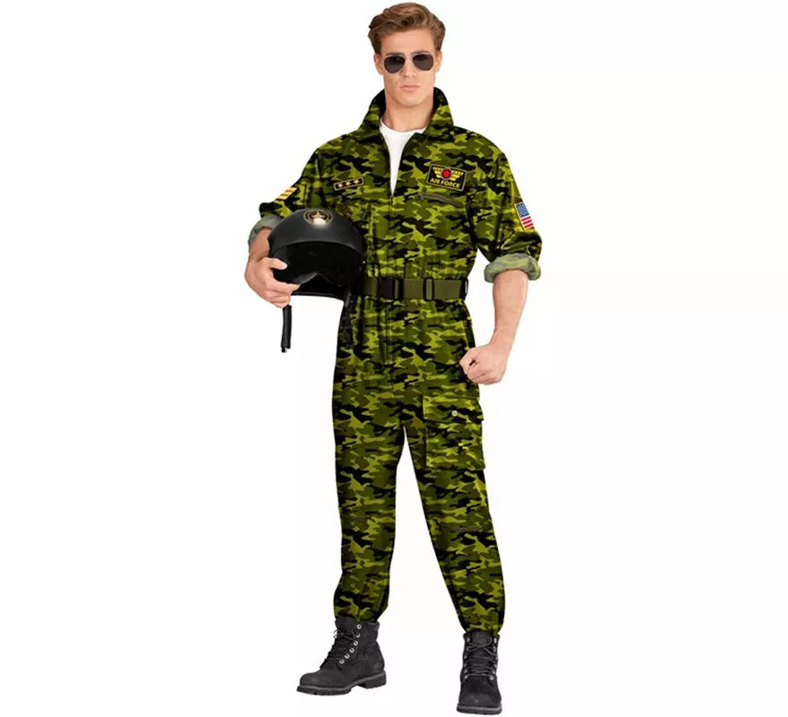Translation missing: es.Disfraz de Piloto Militar Camuflaje para hombre