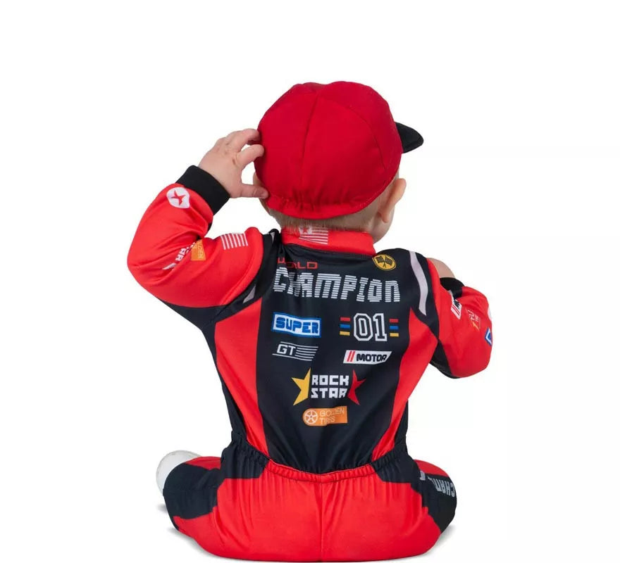 Translation missing: es.Disfraz de Piloto rojo y negro con gorro para bebé y niño