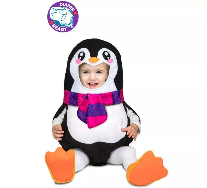 Disfraz de Pingüino con bufanda para bebé