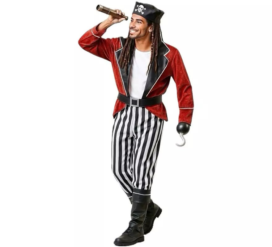 Translation missing: es.Disfraz de Pirata a Rayas para hombre
