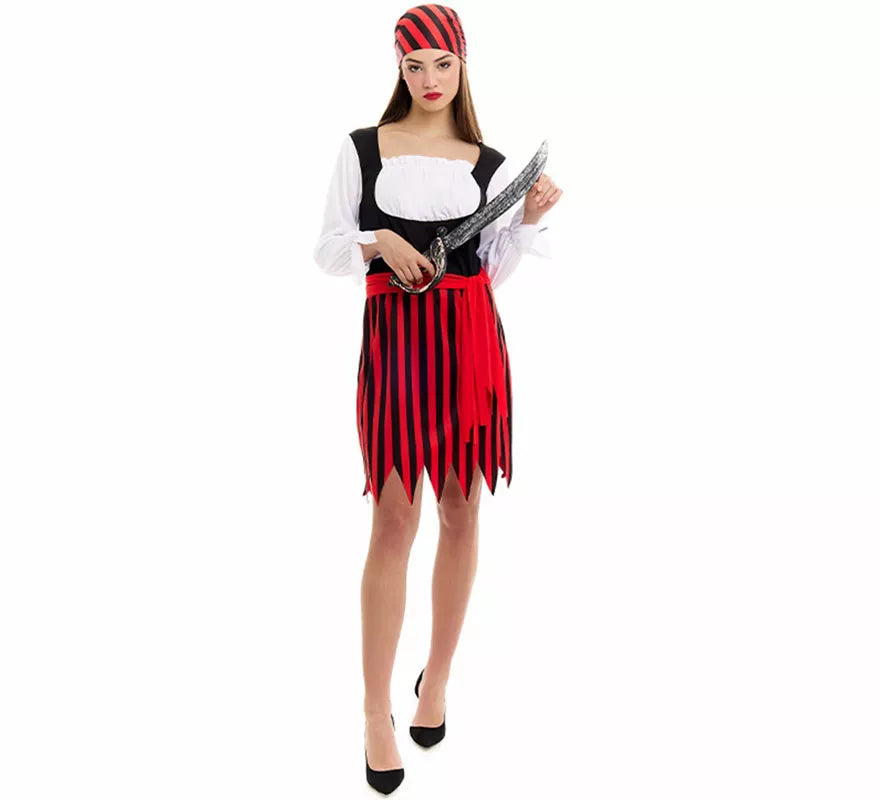 Translation missing: es.Disfraz de Pirata a rayas para mujer