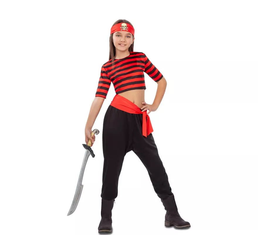 Translation missing: es.Disfraz de Pirata a Rayas para niña