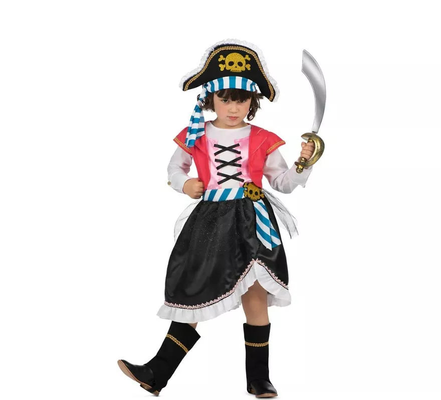Translation missing: es.Disfraz de Pirata Calavera con gorro para niña