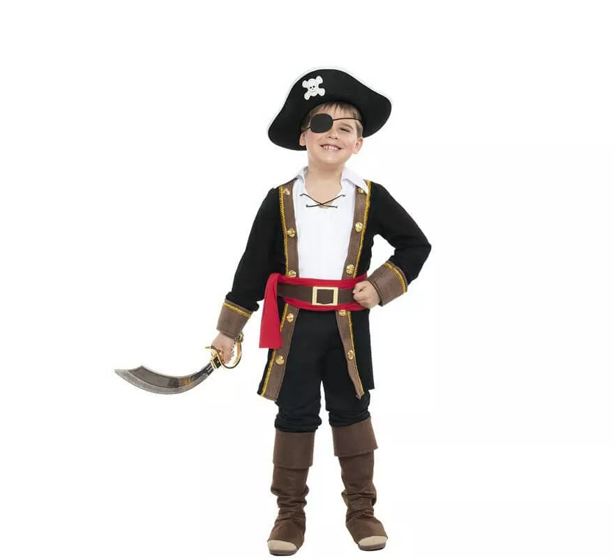 Translation missing: es.Disfraz de Pirata Casaca Negra para niño
