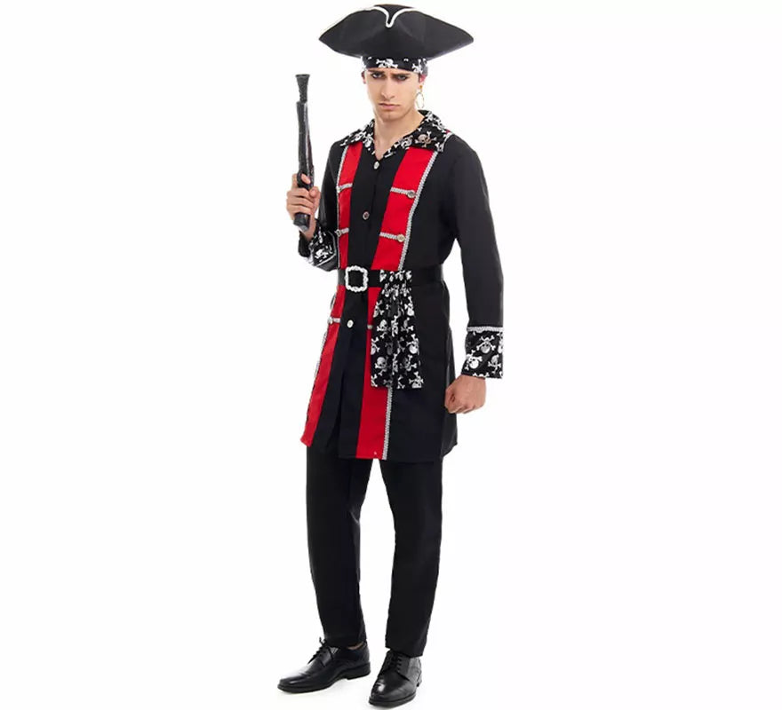 Translation missing: es.Disfraz de Pirata Casaca plata para hombre