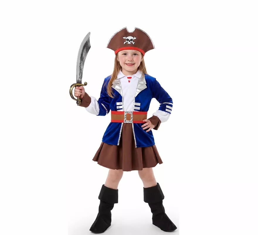 Translation missing: es.Disfraz de Pirata con Chaqueta azul para niña