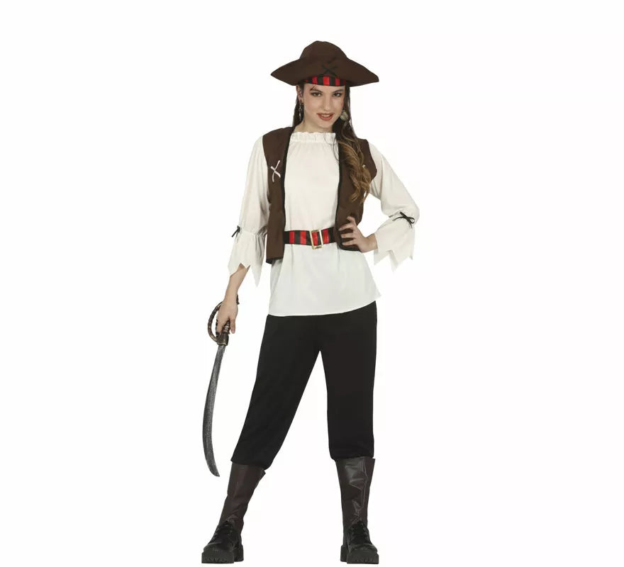 Translation missing: es.Disfraz de Pirata Corsaria Siete Mares para adolescente