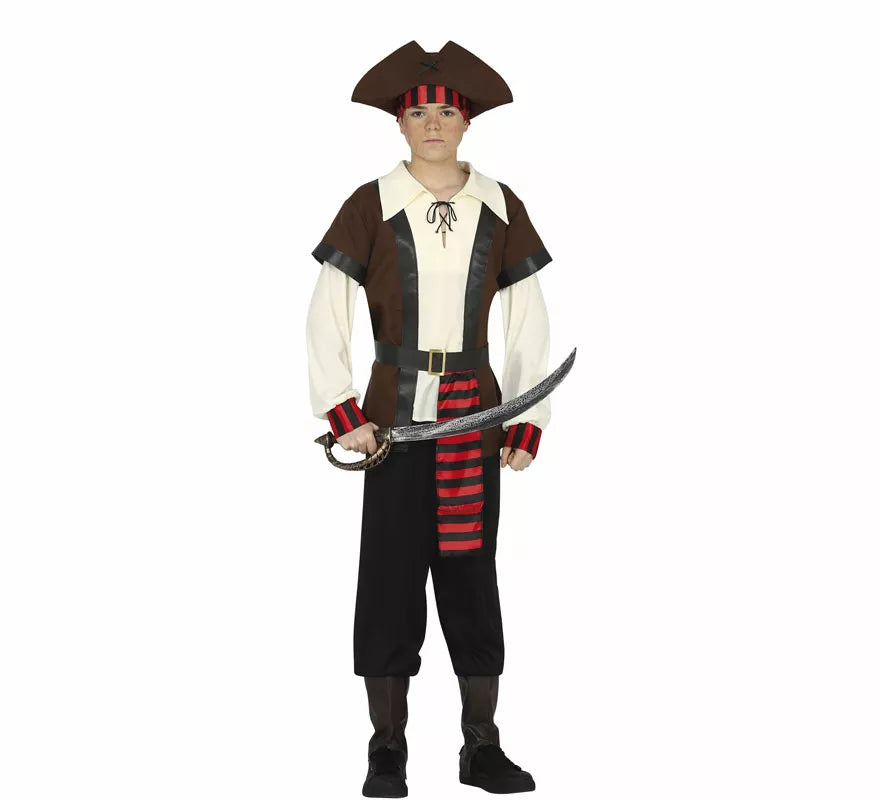 Translation missing: es.Disfraz de Pirata Corsario Siete Mares para adolescente