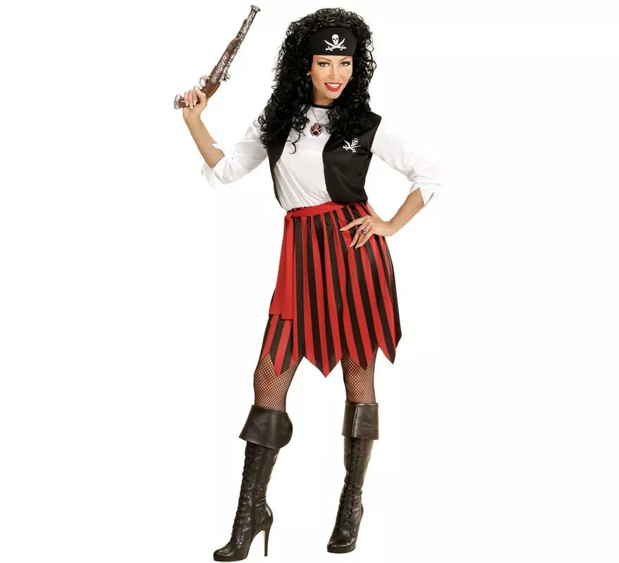 Translation missing: es.Disfraz de Pirata del Caribe a rayas para mujer