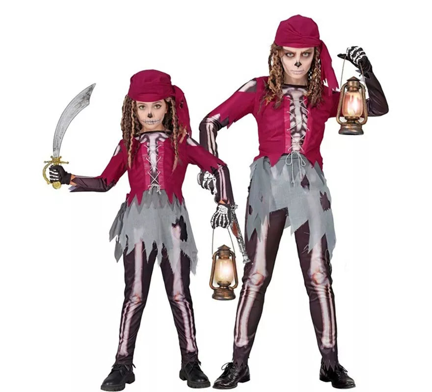 Translation missing: es.Disfraz de Pirata Grumete Esqueleto para niña