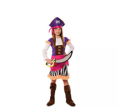 Disfraz de Pirata Morada para niña