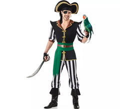 Disfraz de Pirata Parrot negro y verde para hombre