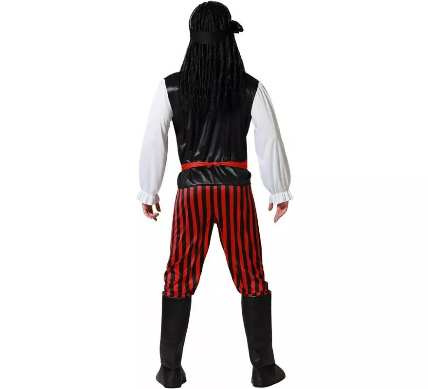 Translation missing: es.Disfraz de Pirata Rayas para hombre