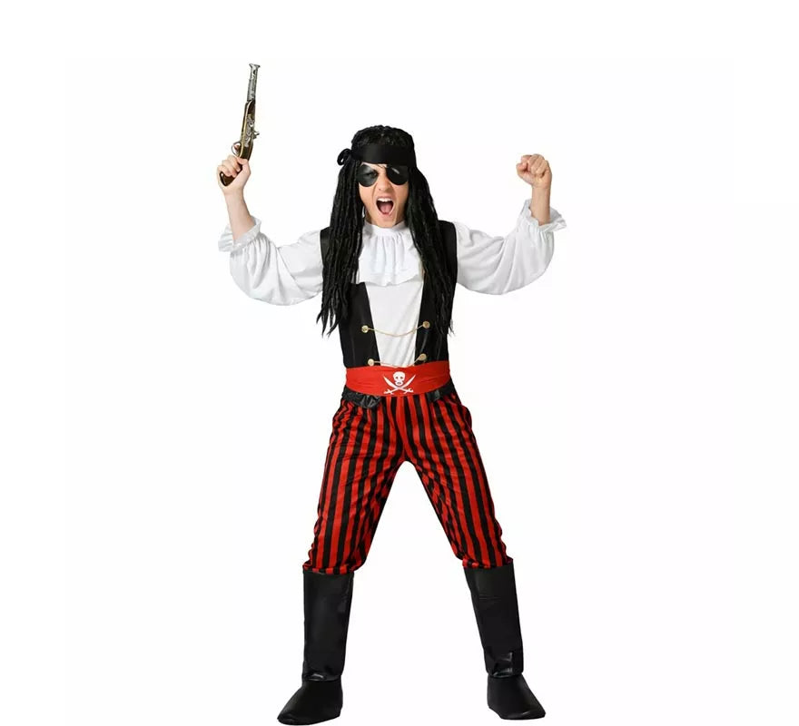 Translation missing: es.Disfraz de Pirata Rayas para hombre