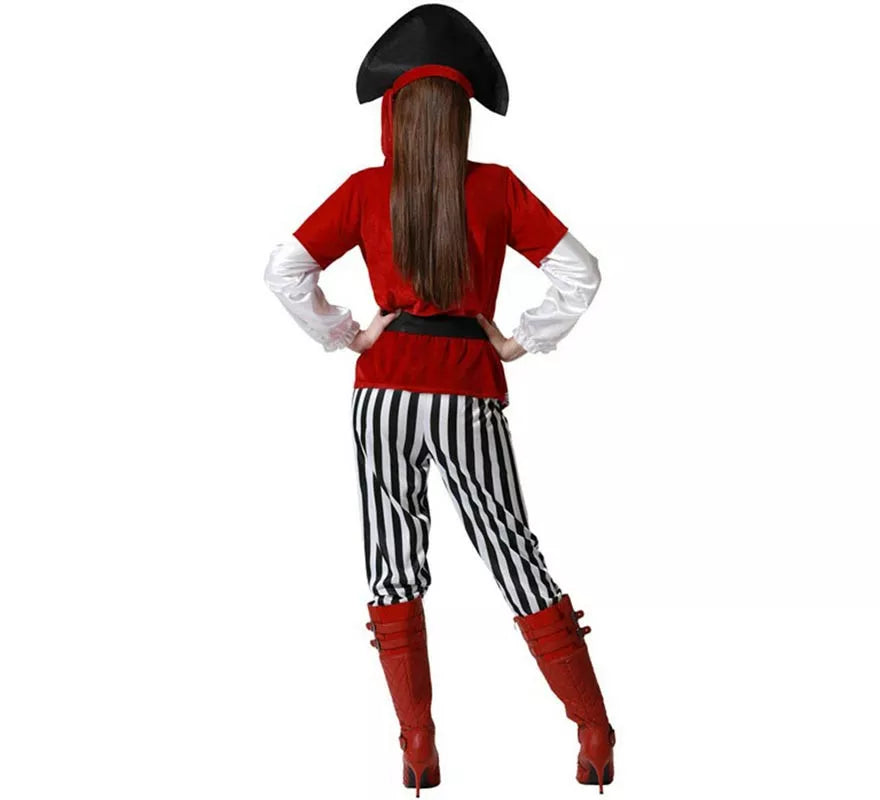 Translation missing: es.Disfraz de Pirata Rayas para mujer
