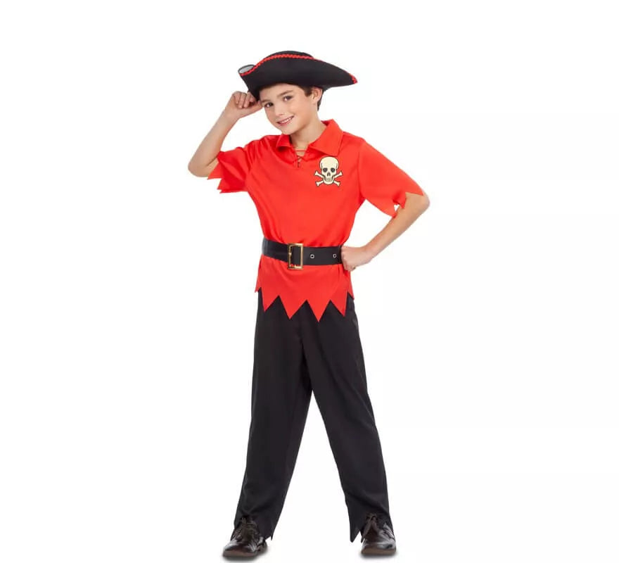 Translation missing: es.Disfraz de Pirata Rojo para niño