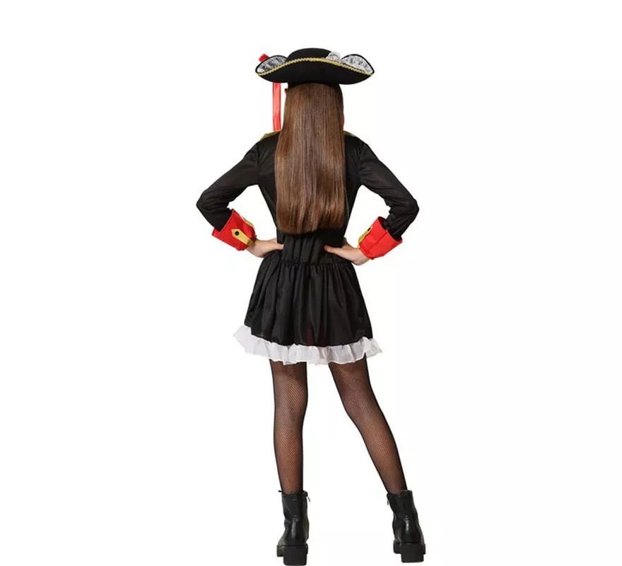 Translation missing: es.Disfraz de Pirata Rojo y Negro para niña