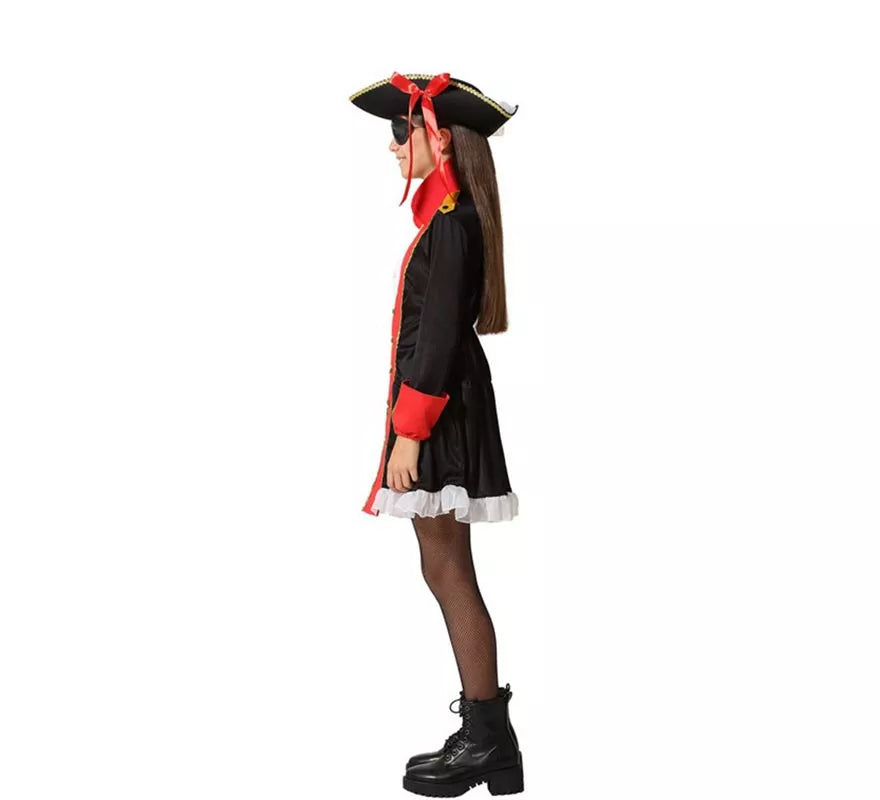 Translation missing: es.Disfraz de Pirata Rojo y Negro para niña