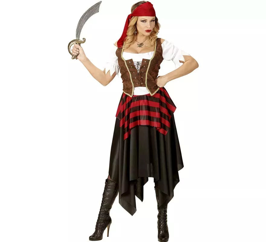 Translation missing: es.Disfraz de Pirata Temeraria con cinta para mujer