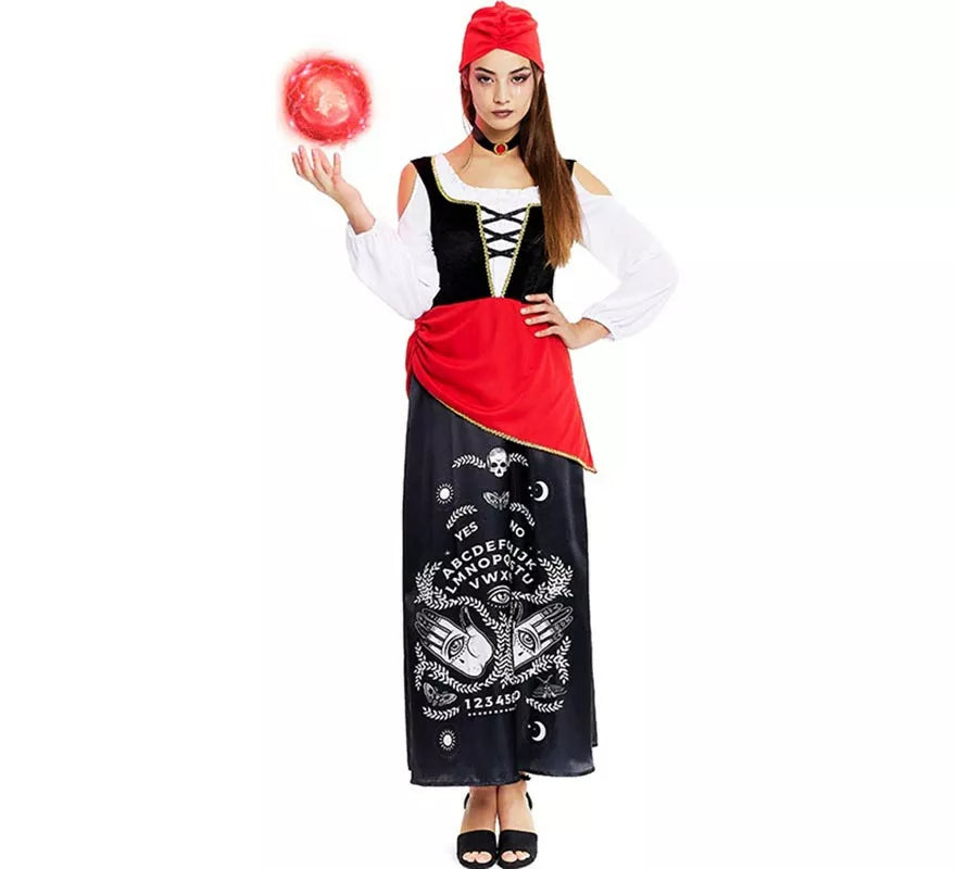 Translation missing: es.Disfraz de Pitonisa con turbante rojo para mujer