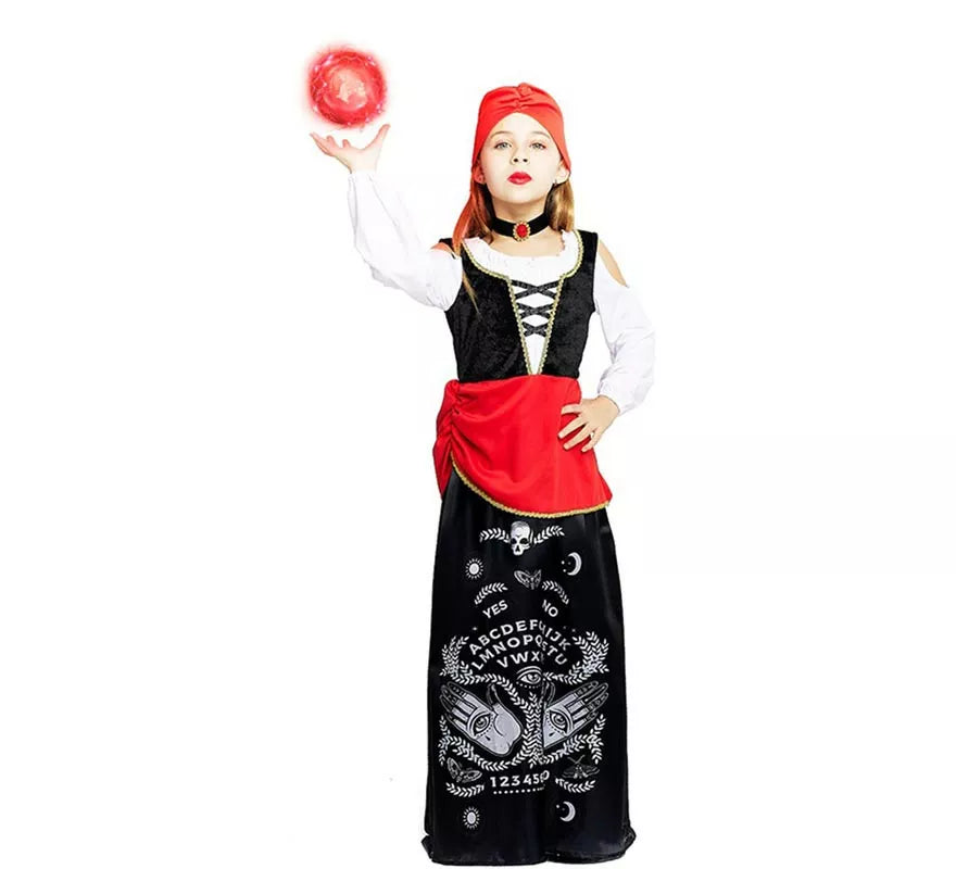 Translation missing: es.Disfraz de Pitonisa con turbante rojo para niña y adolescente