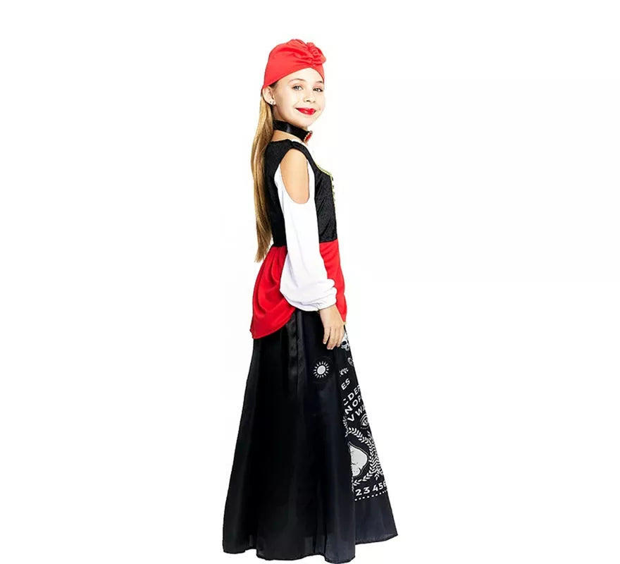 Translation missing: es.Disfraz de Pitonisa con turbante rojo para niña y adolescente