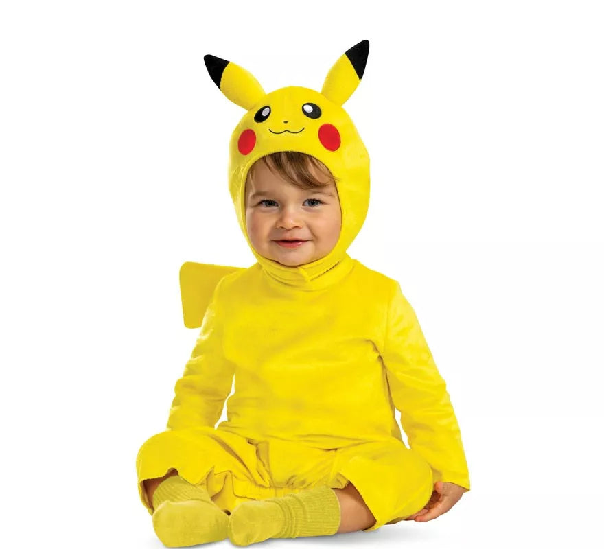Disfraz de Pokemon Pikachu con cola de lujo para bebé y niños