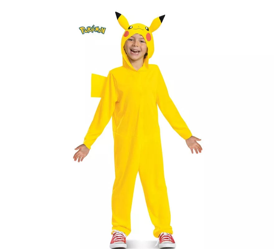 Translation missing: es.Disfraz de Pokemon Pikachu con cola de lujo para niños