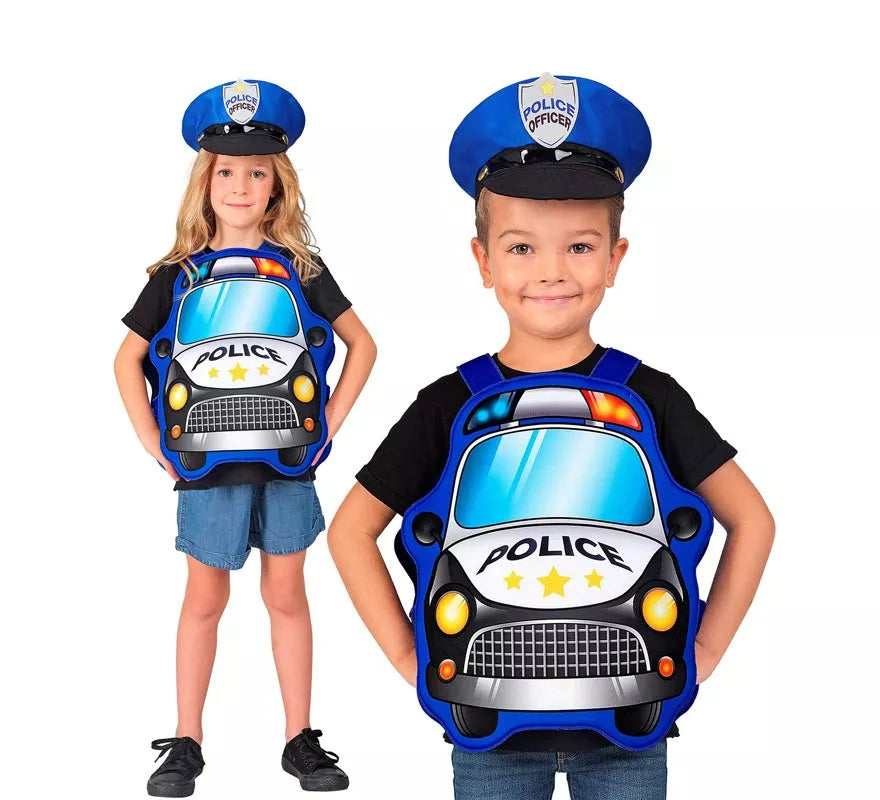 Translation missing: es.Disfraz de Policía azul Coche con gorro para niños