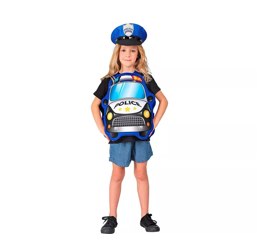 Translation missing: es.Disfraz de Policía azul Coche con gorro para niños