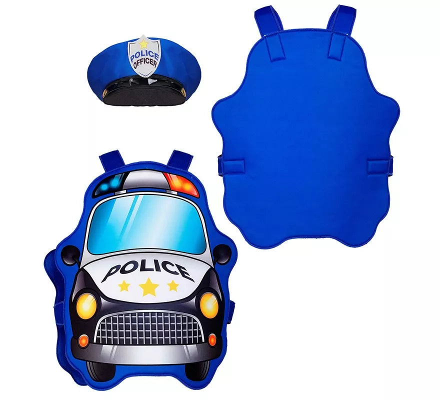 Translation missing: es.Disfraz de Policía azul Coche con gorro para niños
