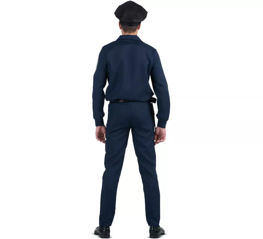 Translation missing: es.Disfraz de Policía azul con cinturón para hombre