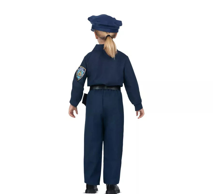 Translation missing: es.Disfraz de Policía azul con cinturón para niña