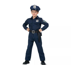 Disfraz de Policía azul con cinturón para niña