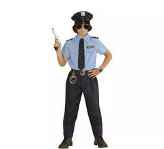 Disfraz de Policía azul con gorro para niño y adolescente