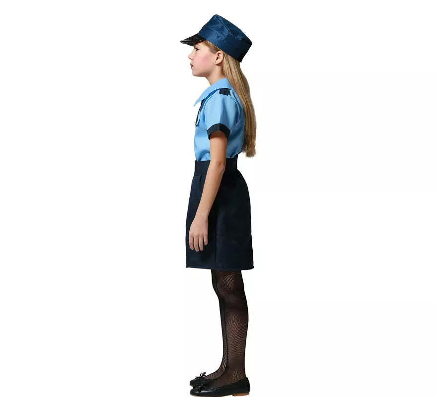 Translation missing: es.Disfraz de Policía azul en falda para niña