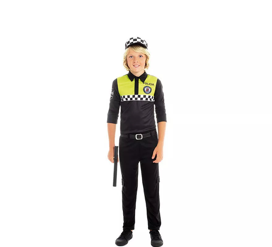 Translation missing: es.Disfraz de Policía Negro y Amarillo para niño