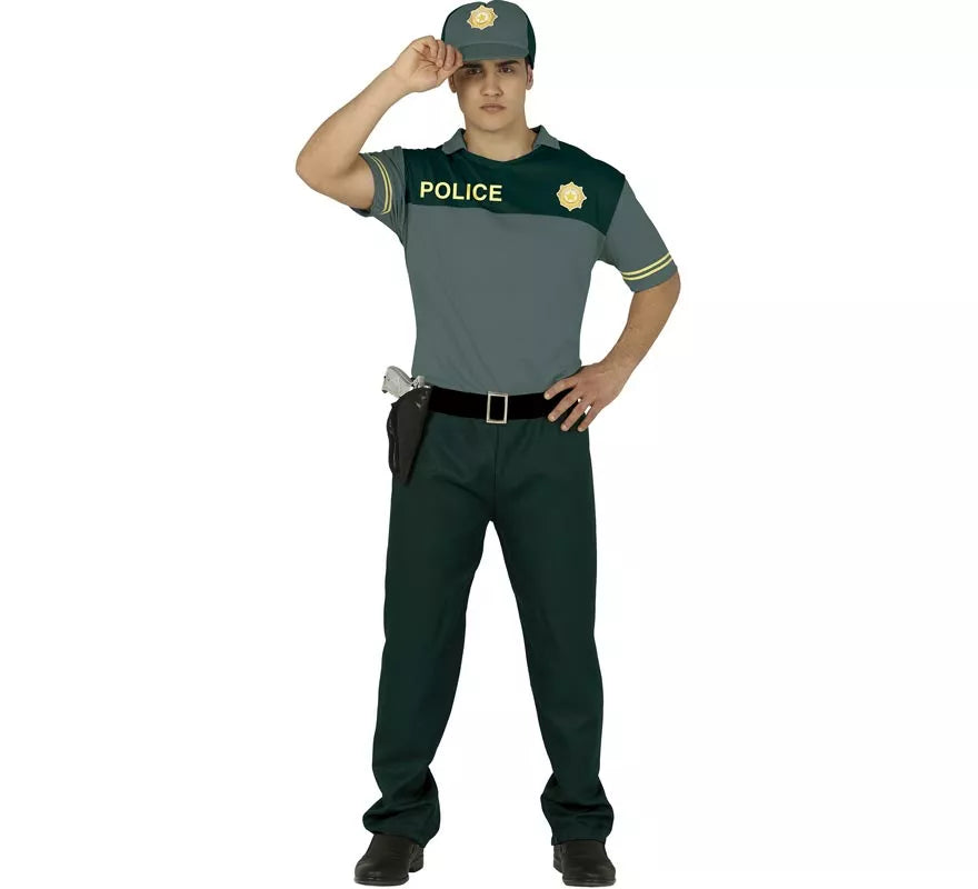 Translation missing: es.Disfraz de Policía Verde para hombre