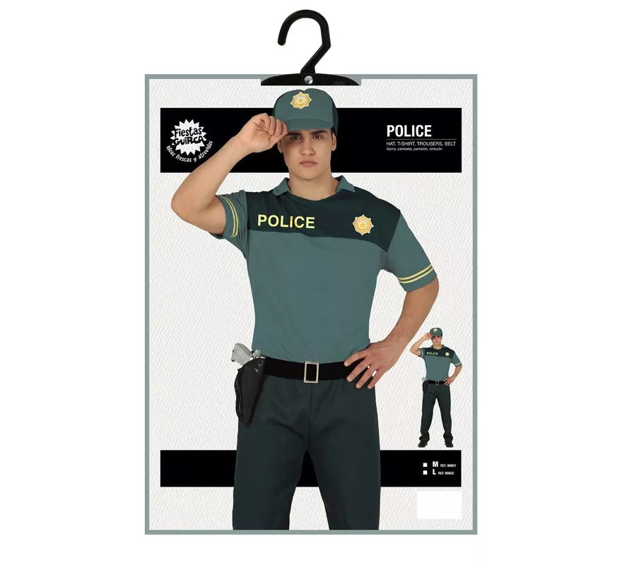 Translation missing: es.Disfraz de Policía Verde para hombre