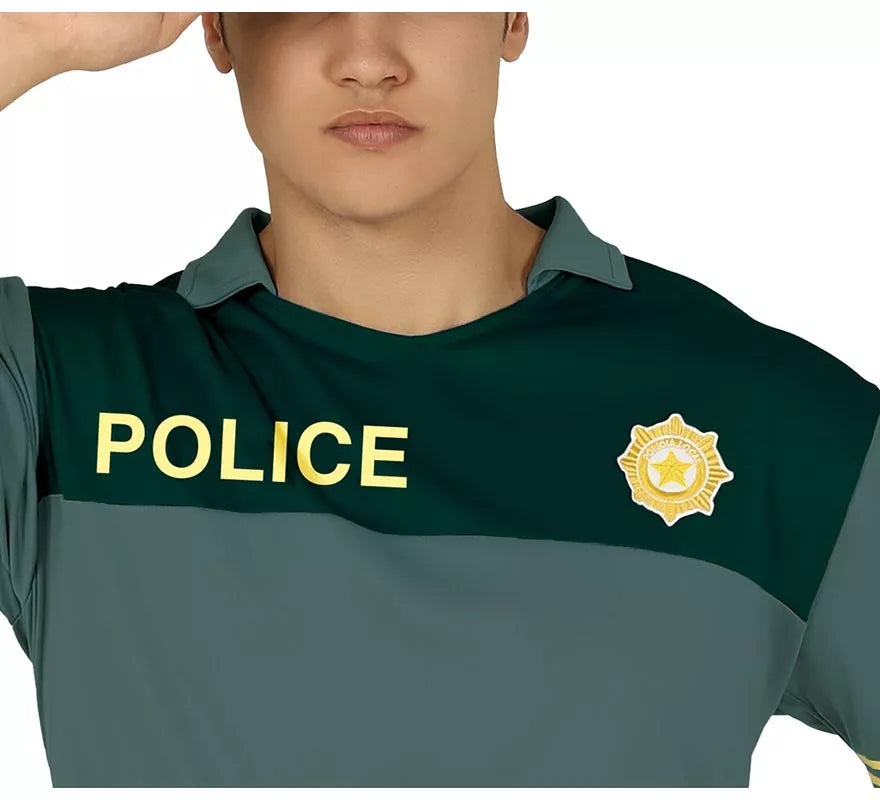 Translation missing: es.Disfraz de Policía Verde para hombre