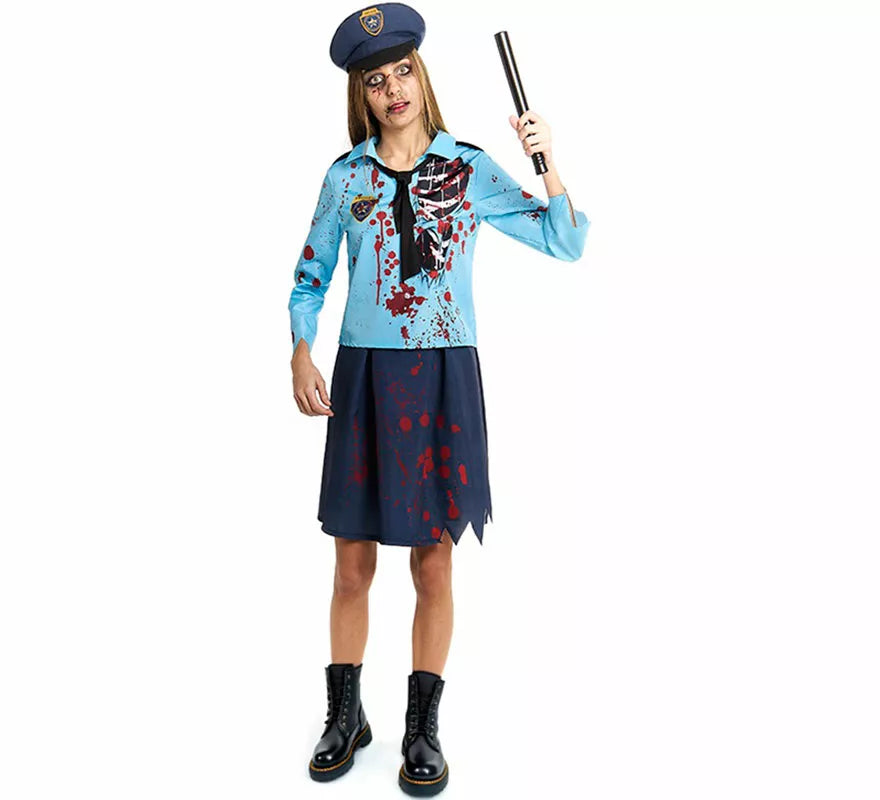 Translation missing: es.Disfraz de Policía Zombie con Gorra para mujer